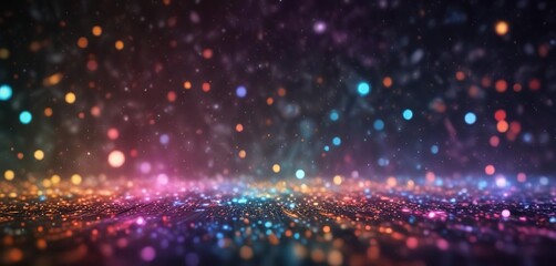 Fototapeta premium Multi-colored light spots in an abstract background with a strong bokeh effect, artistic lighting, futuristic, abstract