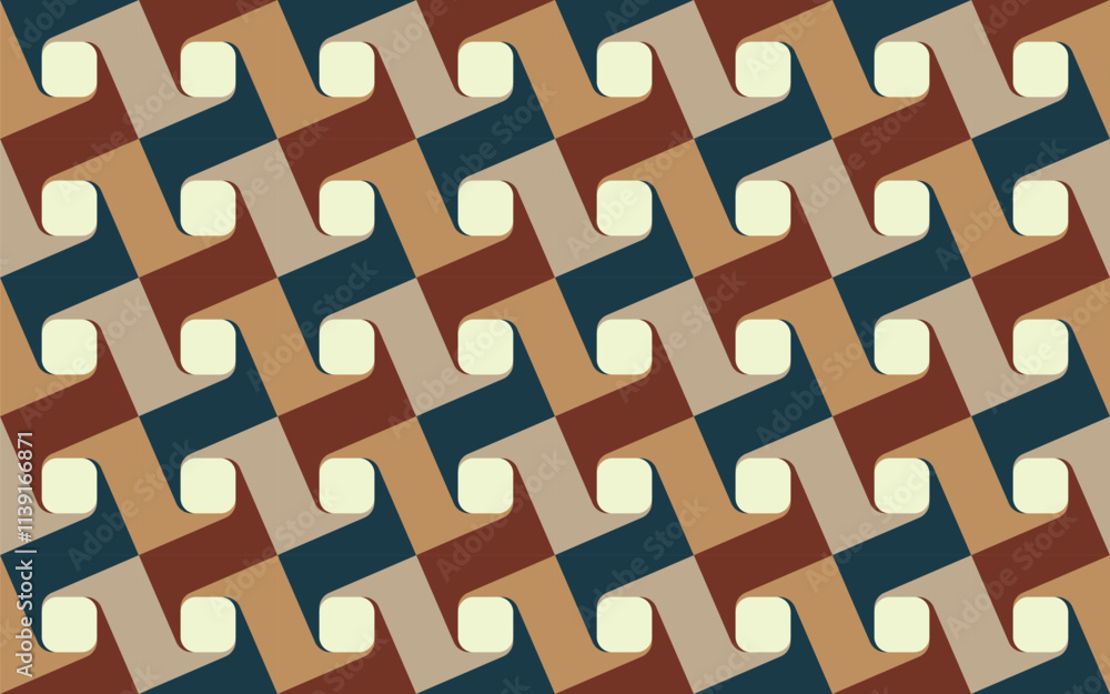 Poster abstract geometric pattern background, square pattern background, abstract seamless with retro color