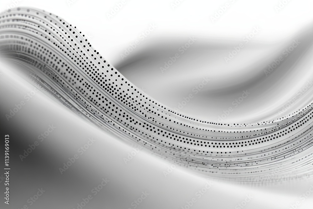 Poster abstract gray wave with black dots pattern background