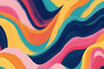 Obraz premium Abstract colorful wavy paint strokes background.