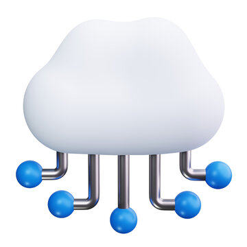 cloud computing 3d render icons