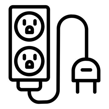 black power strip with plug clip art preview
