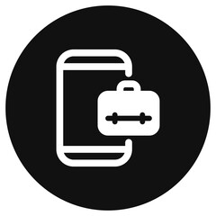 Obraz premium Editable job search app, briefcase, phone, online portfolio vector icon. Business, work, office. Part of a big icon set family. Perfect for web and app interfaces, presentations, infographics, etc