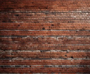 Naklejka premium Distressed red brick wall with intricate texture , cozy atmosphere, vintage charm