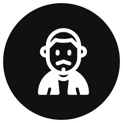 Editable man with buzz haircut and mustache avatar vector icon. User, profile, identity, persona. Part of a big icon set family. Perfect for web and app interfaces, presentations, infographics, etc