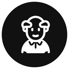 Editable old man grandpa with balding head avatar vector icon. User, profile, identity, persona. Part of a big icon set family. Perfect for web and app interfaces, presentations, infographics, etc