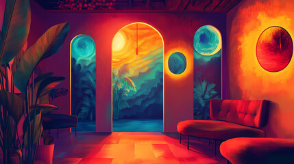 Series on the identity of colors vibrant textures setting the scene for creativity imagination art and design. Fathomless. Illustration