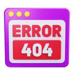 404 error 3d render icons