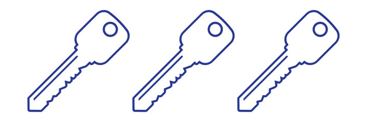 Fototapeta premium key icon set. key lock icon , access account login password icons - house key icon security symbol. vector interface app icons. Vector illustration 
