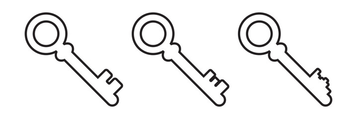 Key icon set. Isolated security and lock symbol. Vector