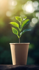 Green potted plant under natural sunlight
