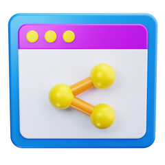 share 3d render icons