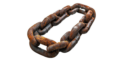 Fototapeta premium Rusty metal chain isolated on transparent background