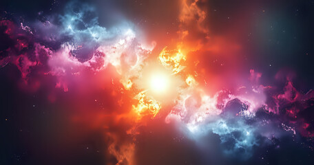 Naklejka premium Colorful space galaxy nebula. Stary night cosmos. Universe science astronomy. Supernova background wallpaper