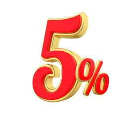 5 Percent Red offer in 3d