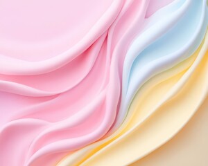Obraz premium An artistic pastel rainbow meringue swirl, airy and delicate, set against a pristine white backdrop.