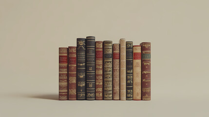 Obraz premium Vintage books neatly arranged on a shelf