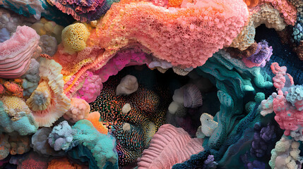 Dynamic colored textures series exploring creativity imagination and design through tactile textures. Fathomless. Illustration