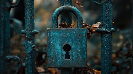 Rustic Weathered Lock on an Old Fence