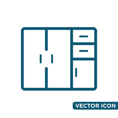 Simple Design Cabinet Icon Template 