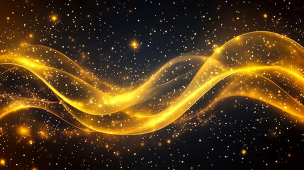 Luxury gold wave background on black background