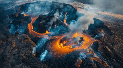 Hawaiian volcanic landscape 