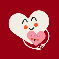Cartoon-style heart, designed as an illustration that evokes the theme of Valentine's Day, Vector illustration.