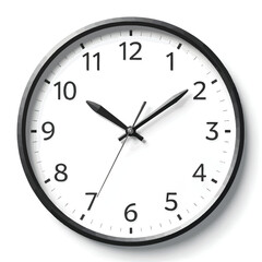 Simple and classic round analog wall clock vector isolated on white background