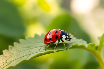 Fototapeta premium Ladybug on leaf