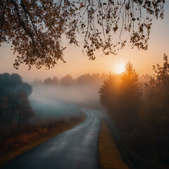 morning in the forest, forest, tree, nature, fog, landscape, 