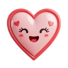 cute red heart on white Transparent background