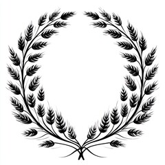 Black wheat wreath frame.