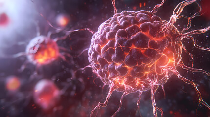 Purulent meningitis, light micrograph. Aurulent. Illustration