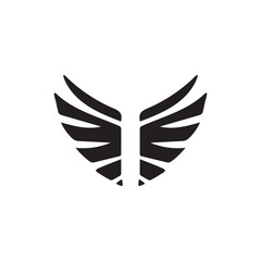 Obraz premium wings vector, art, silhouette black and white design template logo Wings black icons vectorlogo. Modern minimalistic design. Falcon Eagle Bird Logo Template vector icon