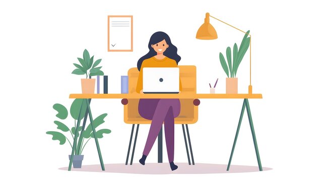 A remote worker hosting a virtual webinar on best practices for online collaboration