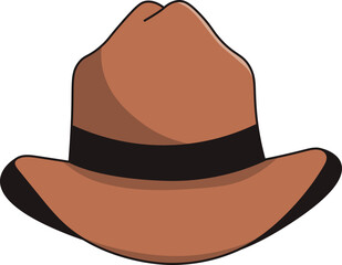 Cowboy Hat Icon with Cartoon Design. Vector Illustration.