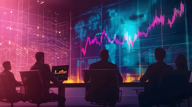 A professional presenting cryptocurrency market insights during a formal business meeting