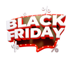 Black Friday Title 3d rendering