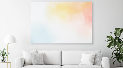 Pastel Dreams: Abstract Canvas Art in Modern Living Room 