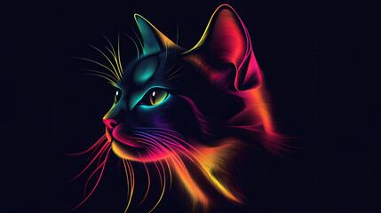 Cat vector logo abstract. Aurulent. Illustration