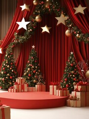 Festive christmas decor studio setting holiday atmosphere close-up view