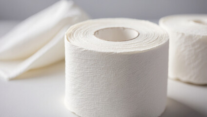 Obraz premium White Toilet Paper Close-Up