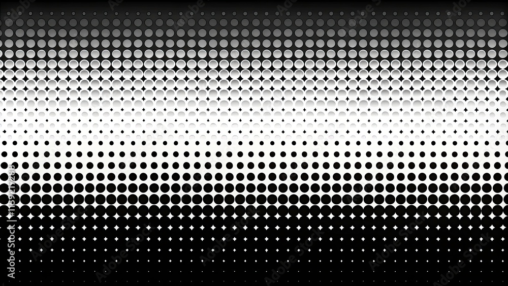Poster monochrome gradient halftone dots background - abstract grunge design for creative projects and mode