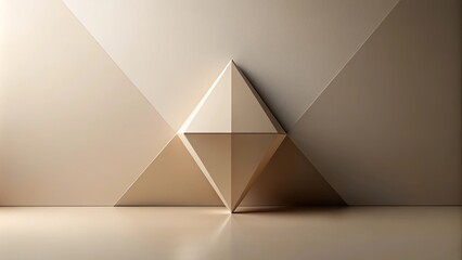 Abstract Geometric Beige Diamond Shape in Minimalist Setting