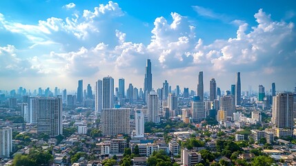 Fototapeta premium Smart City Landscape with Digital Community and Futuristic Urban Technology