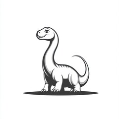 Obraz premium Adorable cartoon illustration of a friendly baby dinosaur.