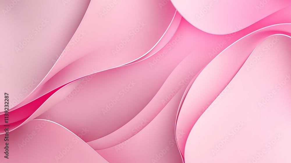 Poster delicate pastel pink abstract geometric background with subtle gradient tones and soft flowing shape