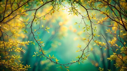 Serene Springtime Canopy A Gentle Frame of Young Leaves and Sunlight