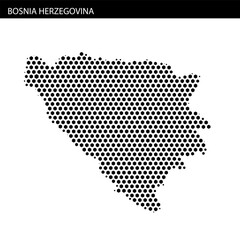 Fototapeta premium Map of Bosnia Herzegovina created with a dot pattern design