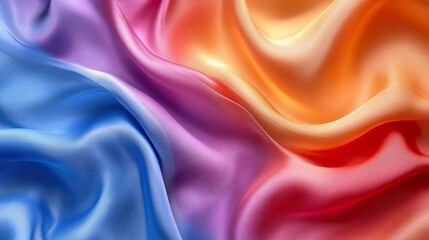 Fototapeta premium Vibrant Silk Fabric Texture: Abstract Color Gradient